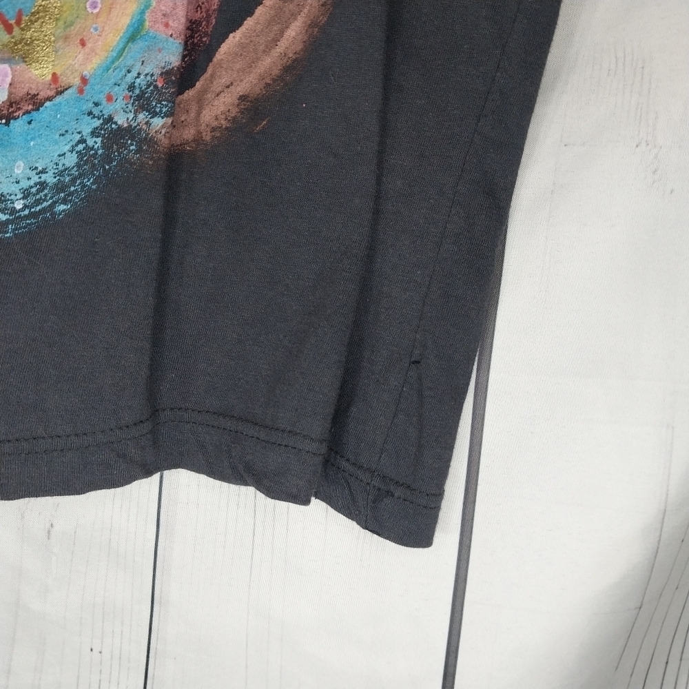 Abstract Art 100% Cotton Boho Artsy Hand Painted In Greece Size L Open Cardigan - Picture 9 of 16